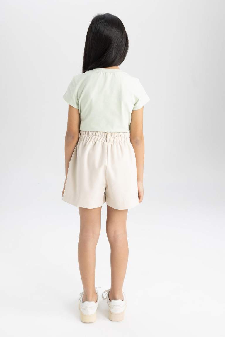 Short en Gabardine pour Fille