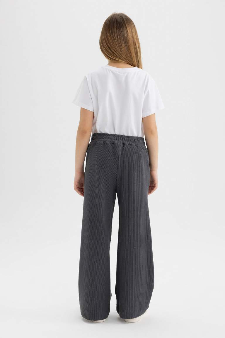 Girl Straight Fit Waffle Trousers