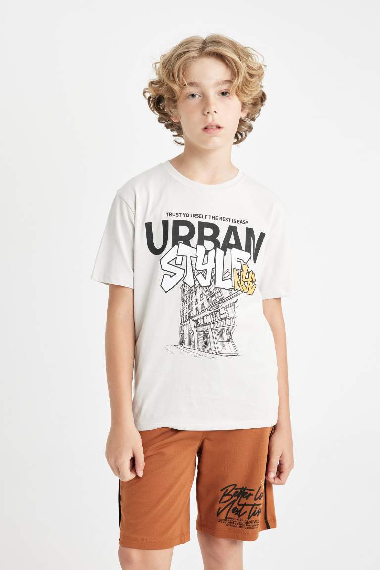 Grey BOYS & TEENS Boy Crew Neck Printed Short Sleeve T-Shirt 3104902 ...