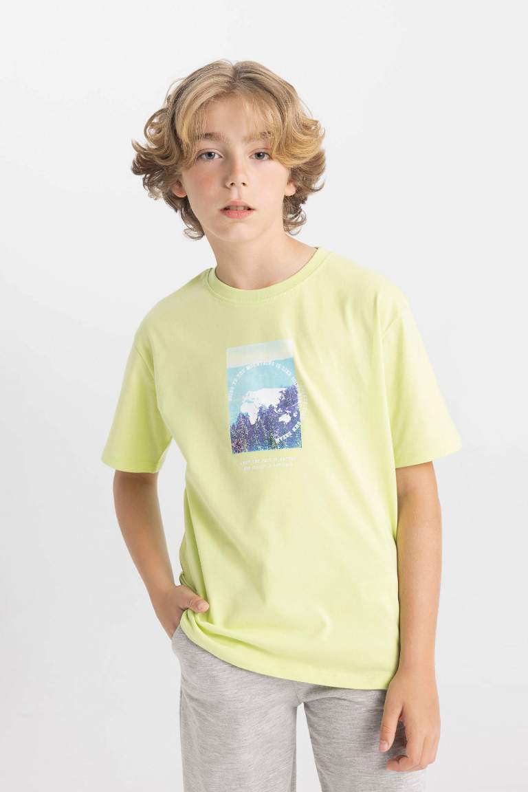 Boy Crew Neck Printed Short Sleeve T-Shirt