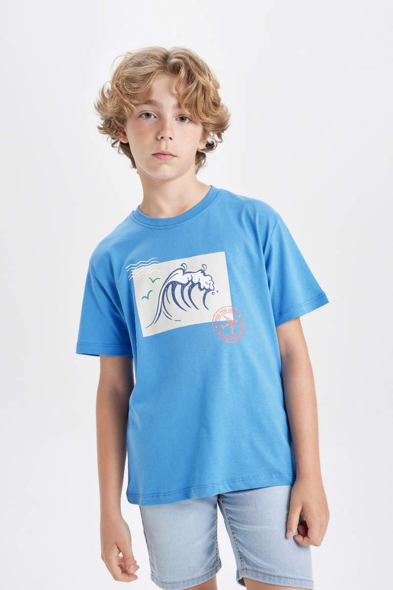 Boy Crew Neck Printed Short Sleeve T-Shirt