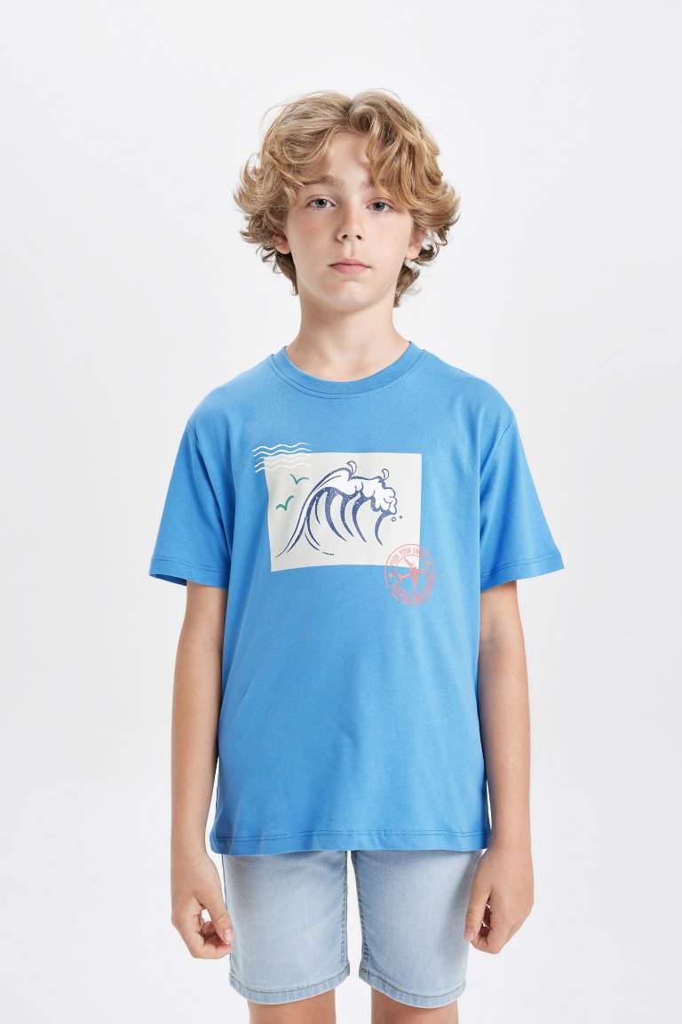 Boy Crew Neck Printed Short Sleeve T-Shirt