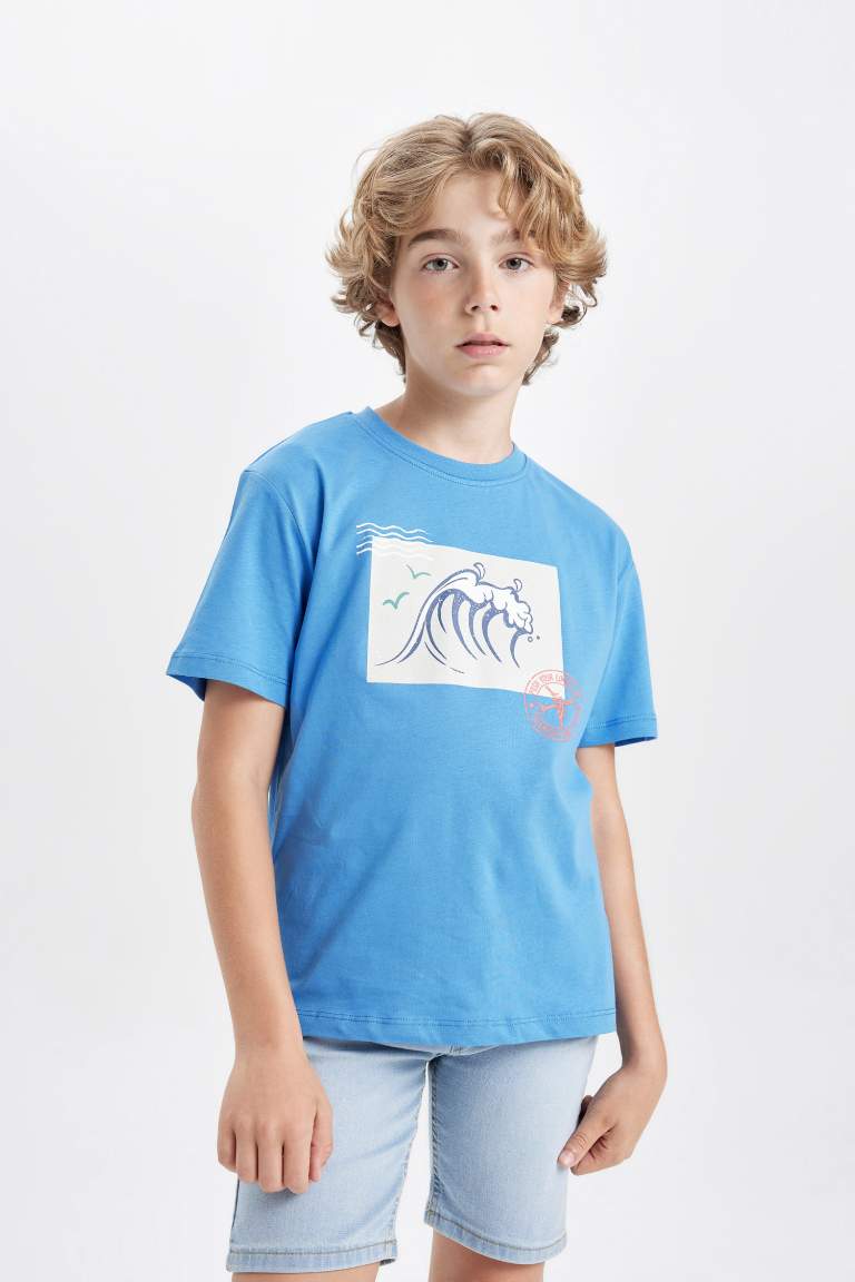 Boy Crew Neck Printed Short Sleeve T-Shirt