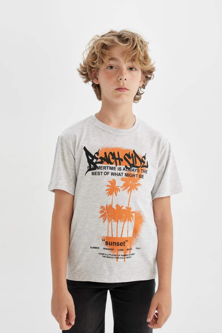 Boy Crew Neck Printed Short Sleeve T-Shirt