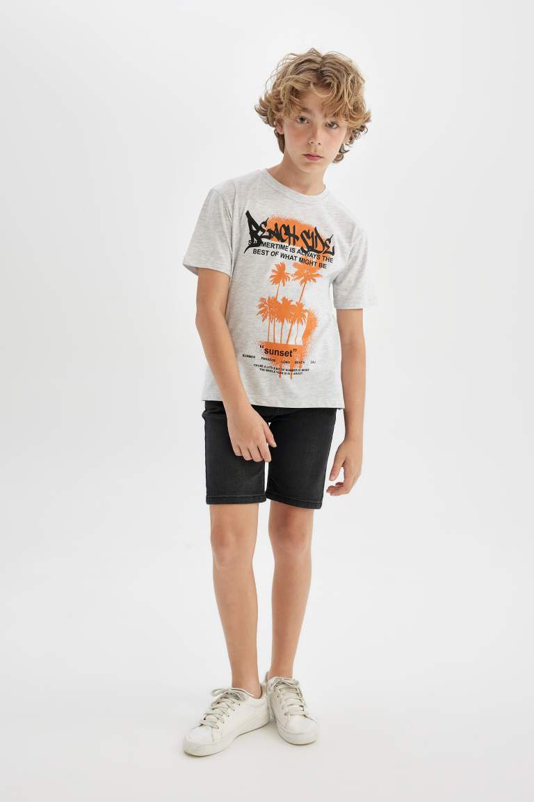 Boy Crew Neck Printed Short Sleeve T-Shirt