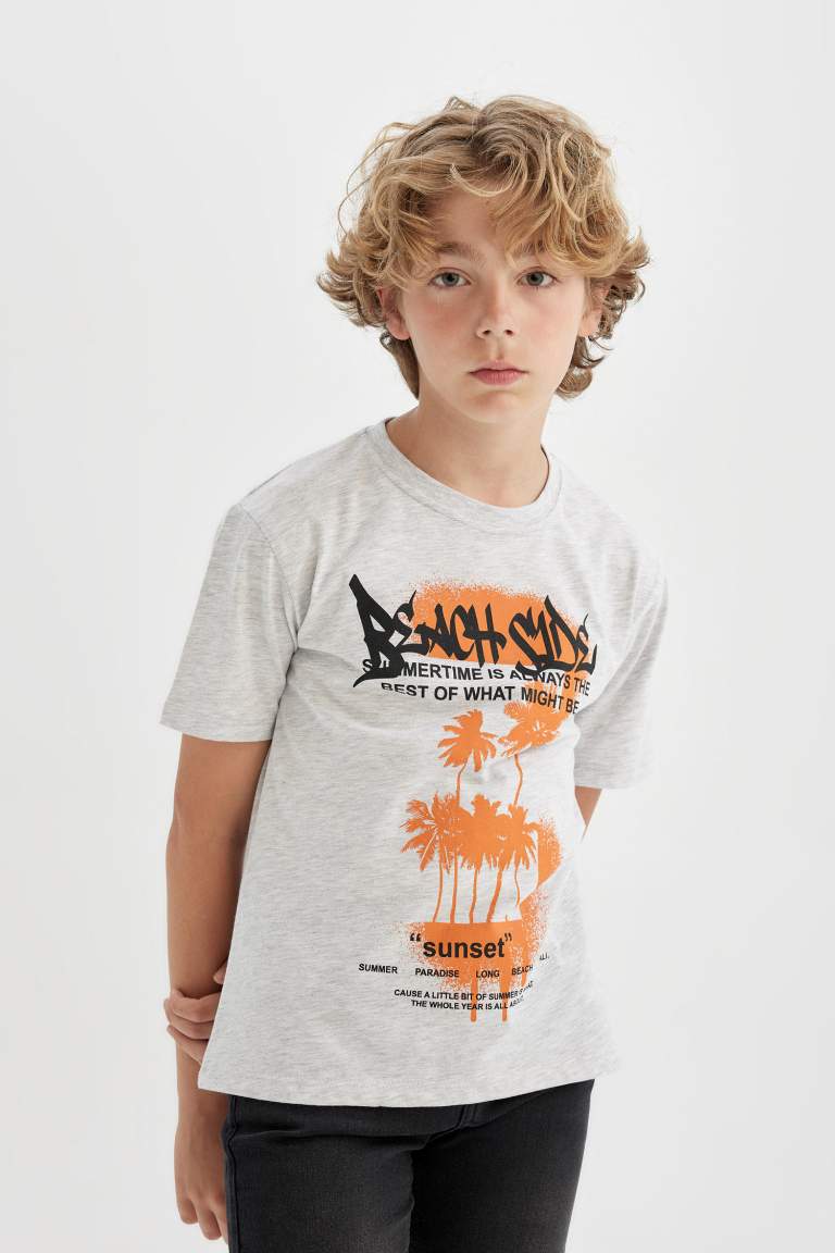 Boy Crew Neck Printed Short Sleeve T-Shirt