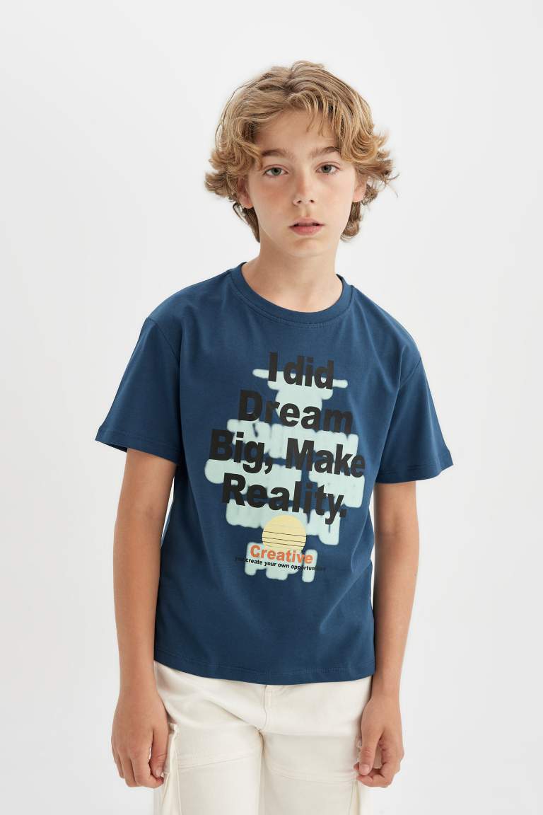 Boy Crew Neck Printed Short Sleeve T-Shirt