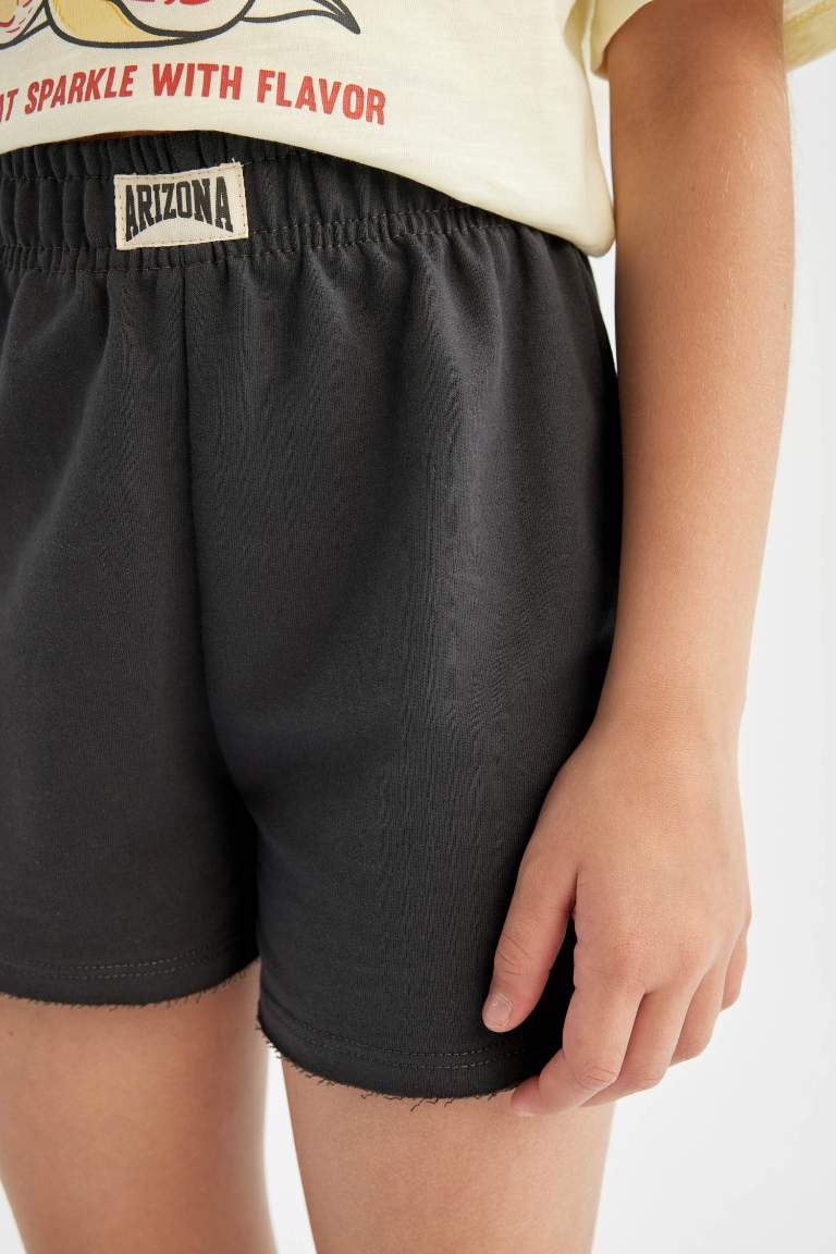 Girl Woven Labeled Shorts