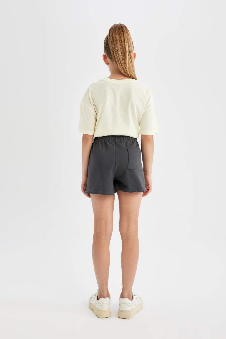 Girl Woven Labeled Shorts