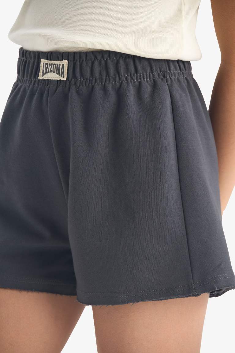 Girl Woven Labeled Shorts