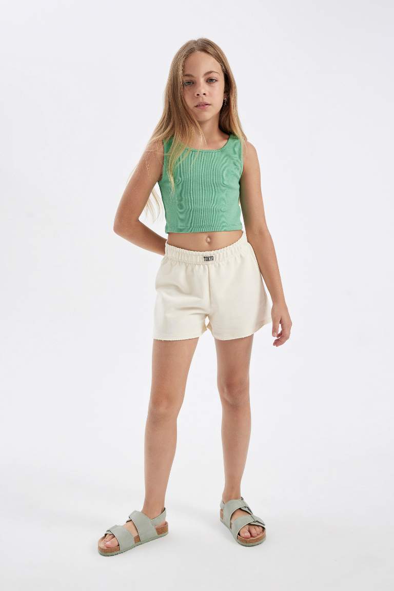 Girl Woven Labeled Shorts