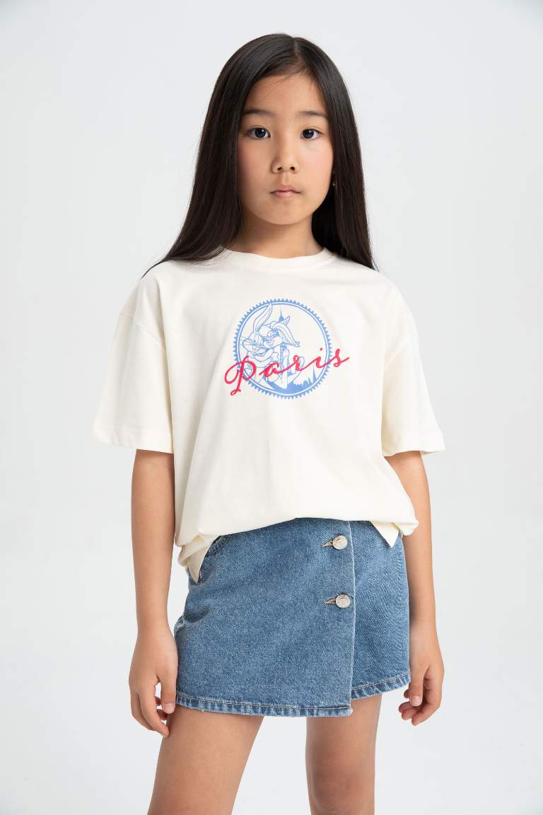 Girl Looney Tunes Oversize Fit Crew Neck Short Sleeve T-Shirt