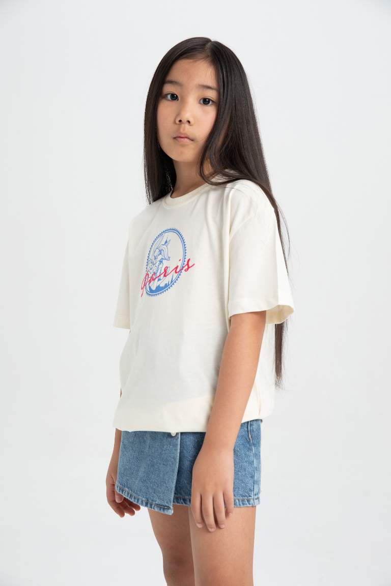 Girl Looney Tunes Oversize Fit Crew Neck Short Sleeve T-Shirt