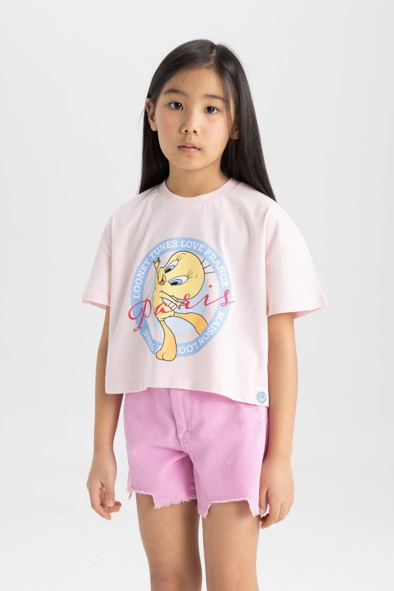 Girl Looney Tunes Crew Neck Short Sleeve T-Shirt