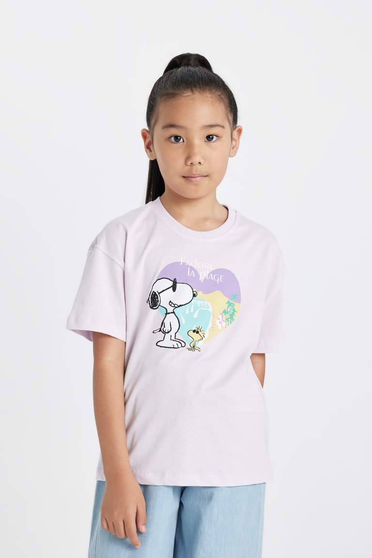 Girl Snoopy Relax Fit Crew Neck Short Sleeve T-Shirt