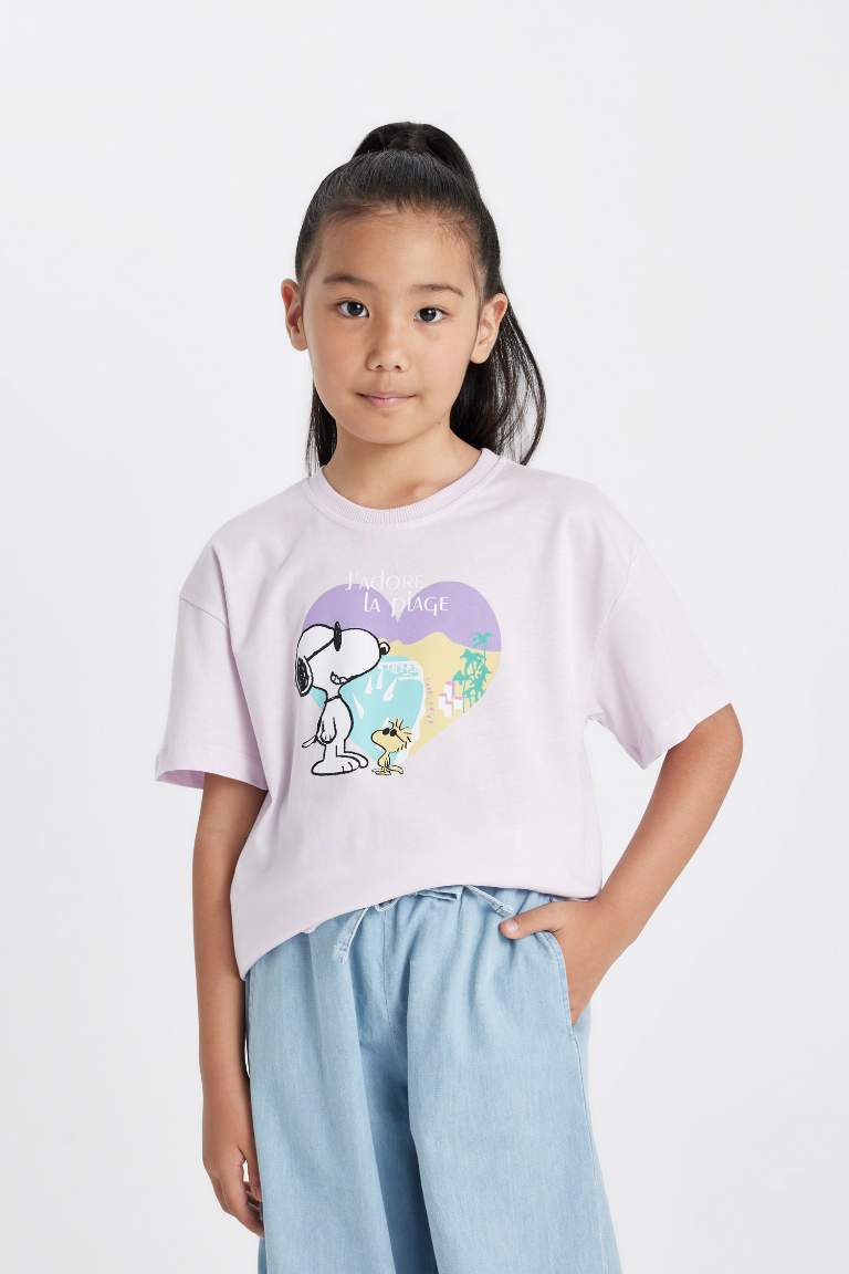 Girl Snoopy Relax Fit Crew Neck Short Sleeve T-Shirt