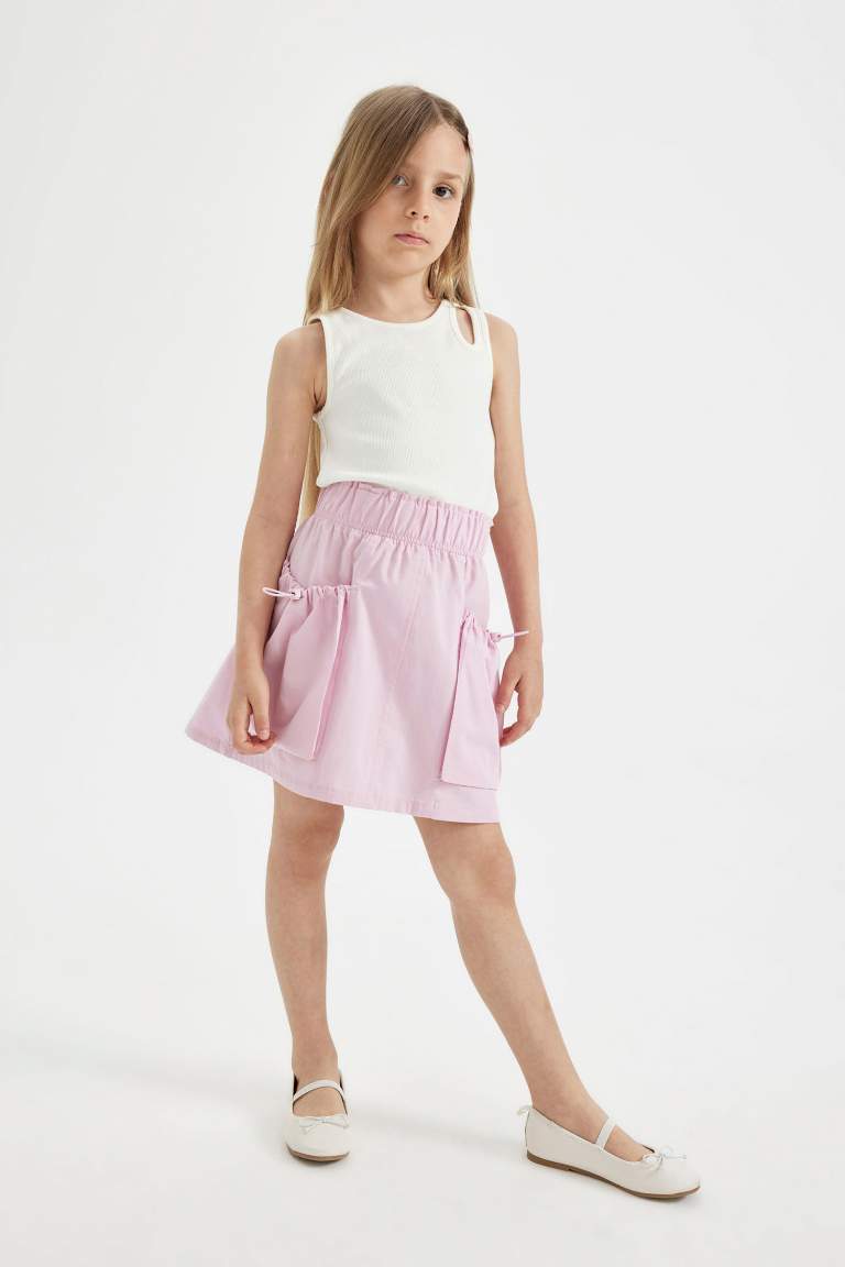 Girl Pocket Poplin Skirt