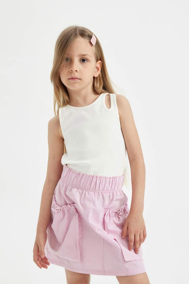 Girl Pocket Poplin Skirt