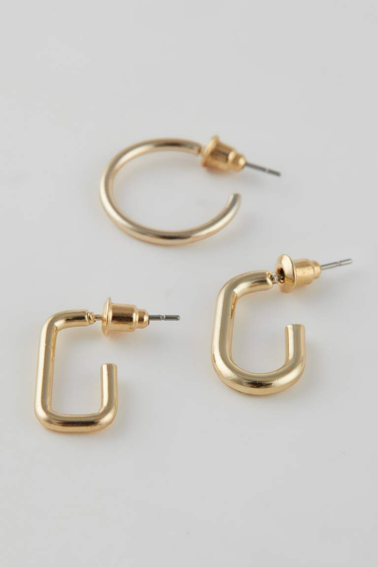 Woman 6 Piece Gold Earrings