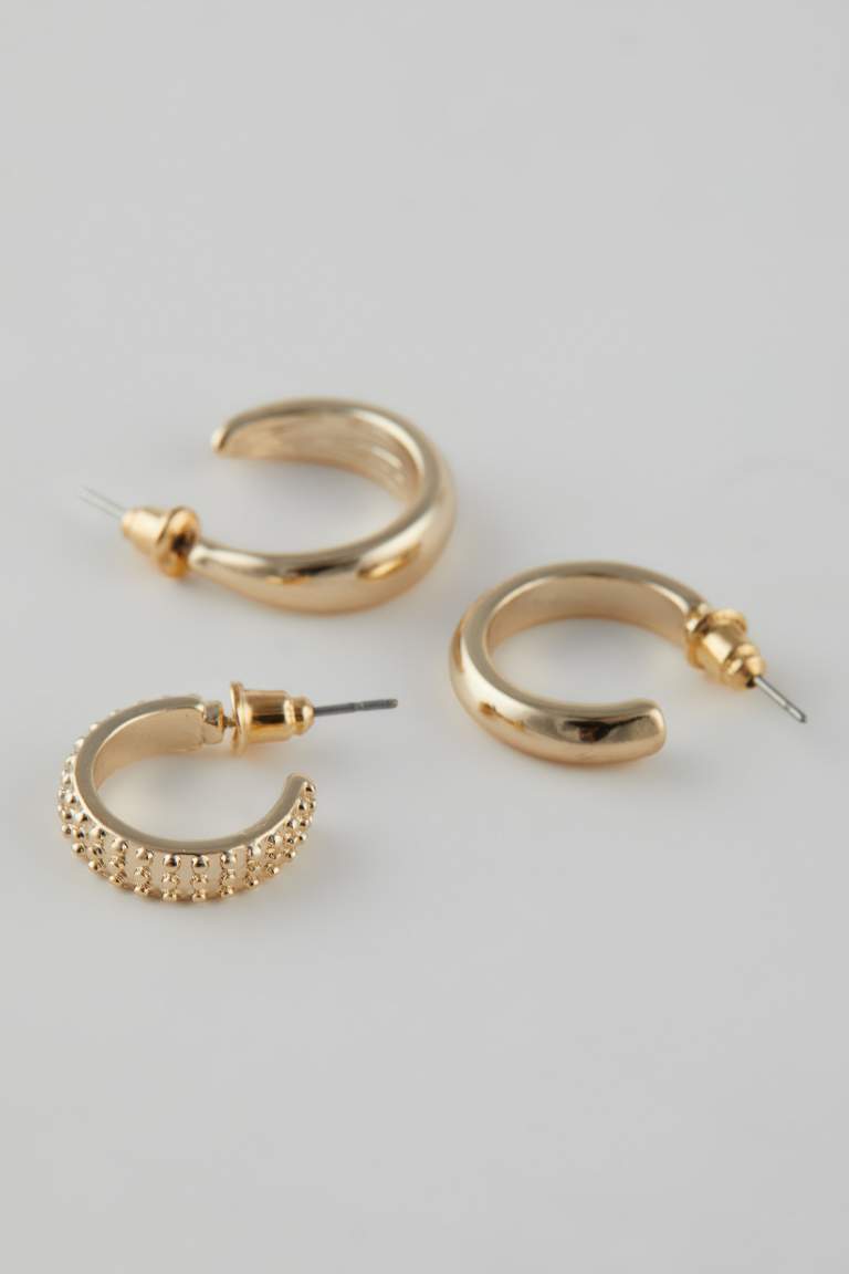 Woman 6 Piece Gold Earrings