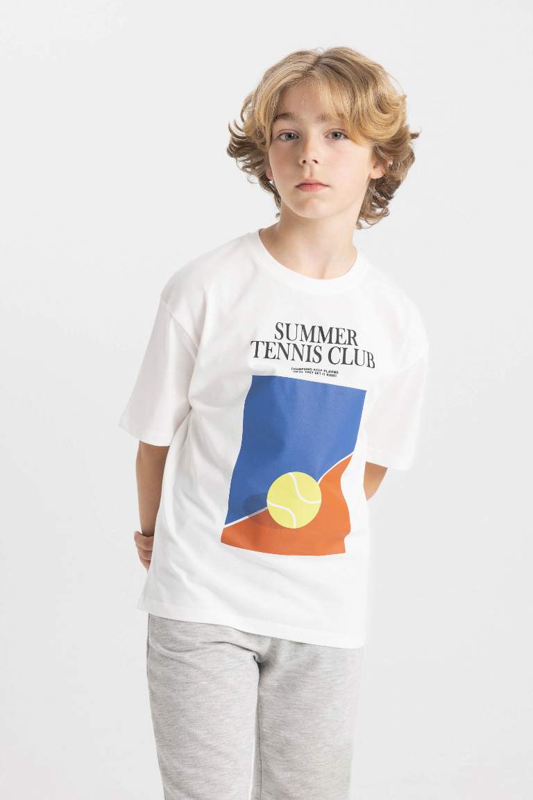 Boy Oversize Fit Crew Neck Printed T-Shirt