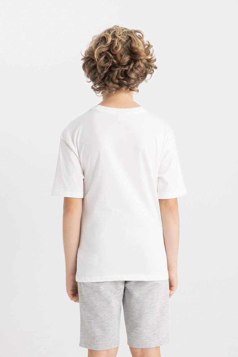 Boy Oversize Fit Crew Neck Printed T-Shirt