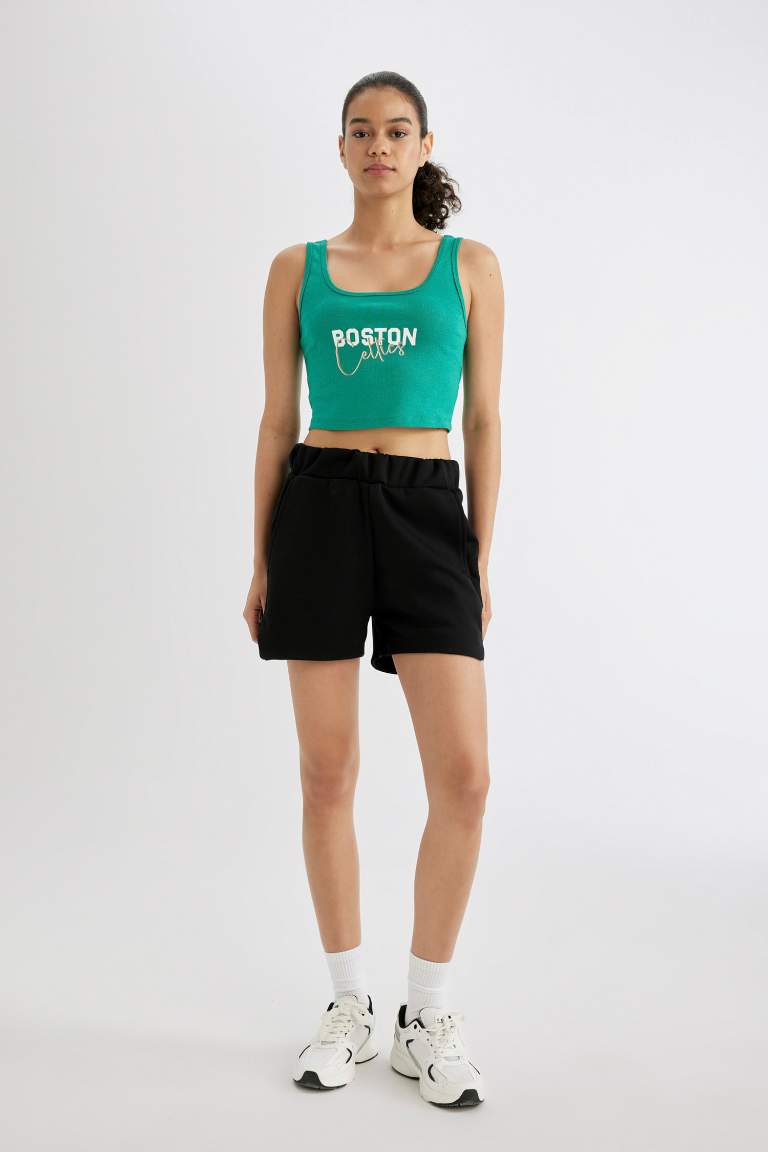 DeFactoFit NBA Boston Celtics Ribbed Crop Top