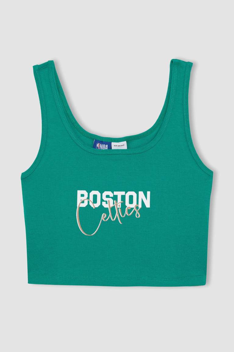 DeFactoFit NBA Boston Celtics Ribbed Crop Top