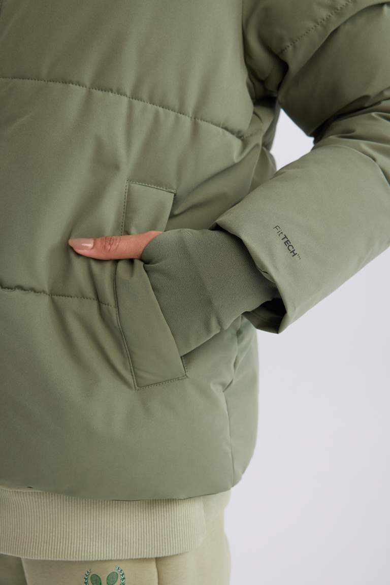 DeFactoFit Windproof Waterproof Collar Zippered Warm Puffer Jacket