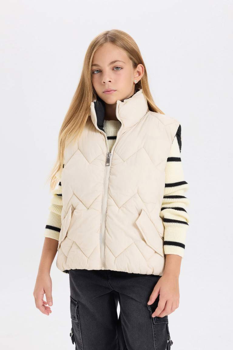 Gilet Oversize imperméable à col montant pour Fille