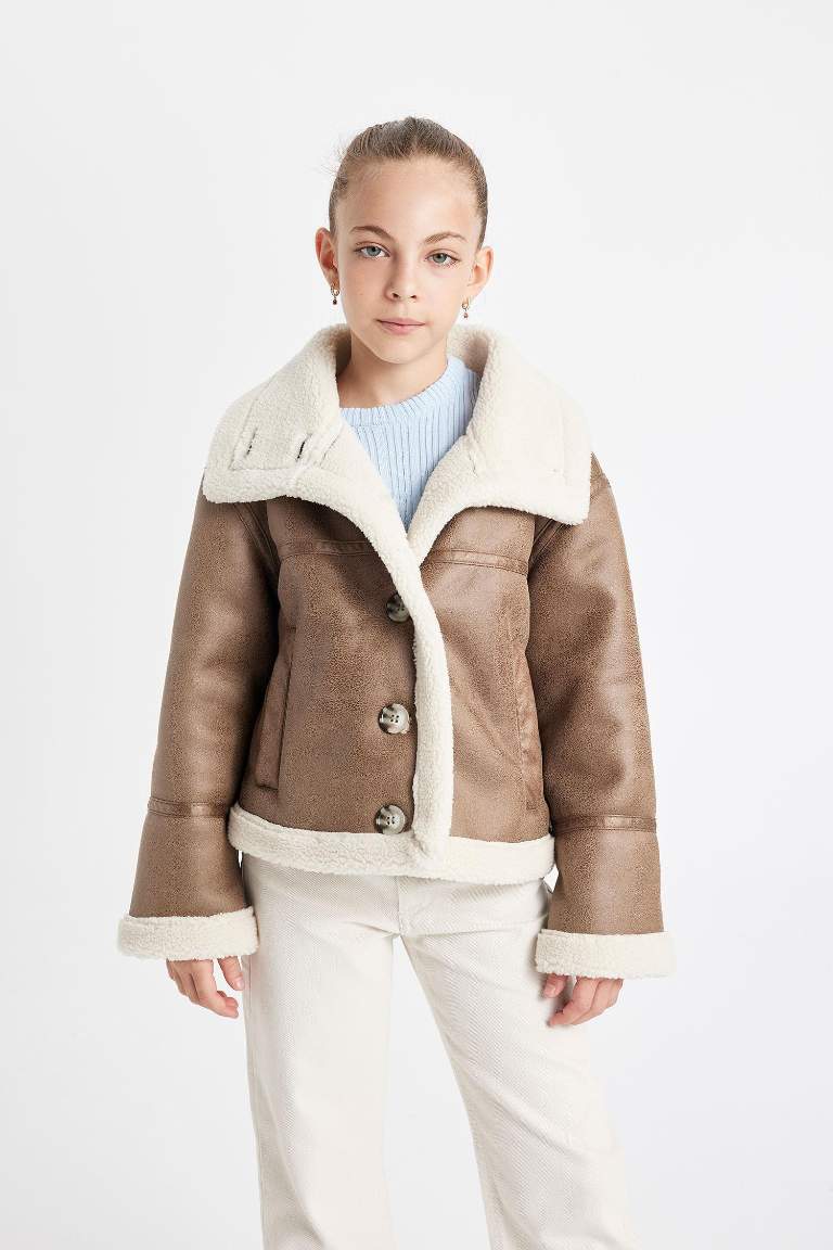 Veste en simili cuir Coupe Régulière pour Fille