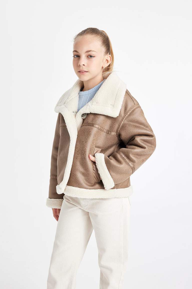 Veste en simili cuir Coupe Régulière pour Fille