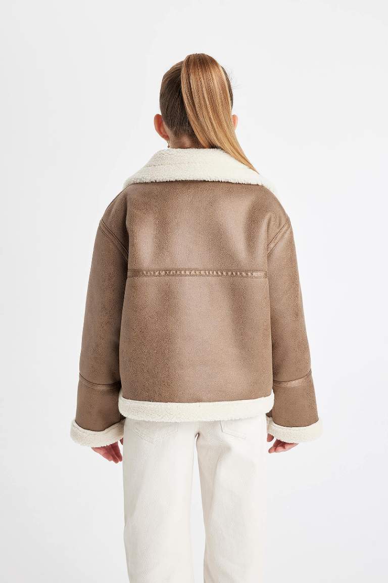 Veste en simili cuir Coupe Régulière pour Fille