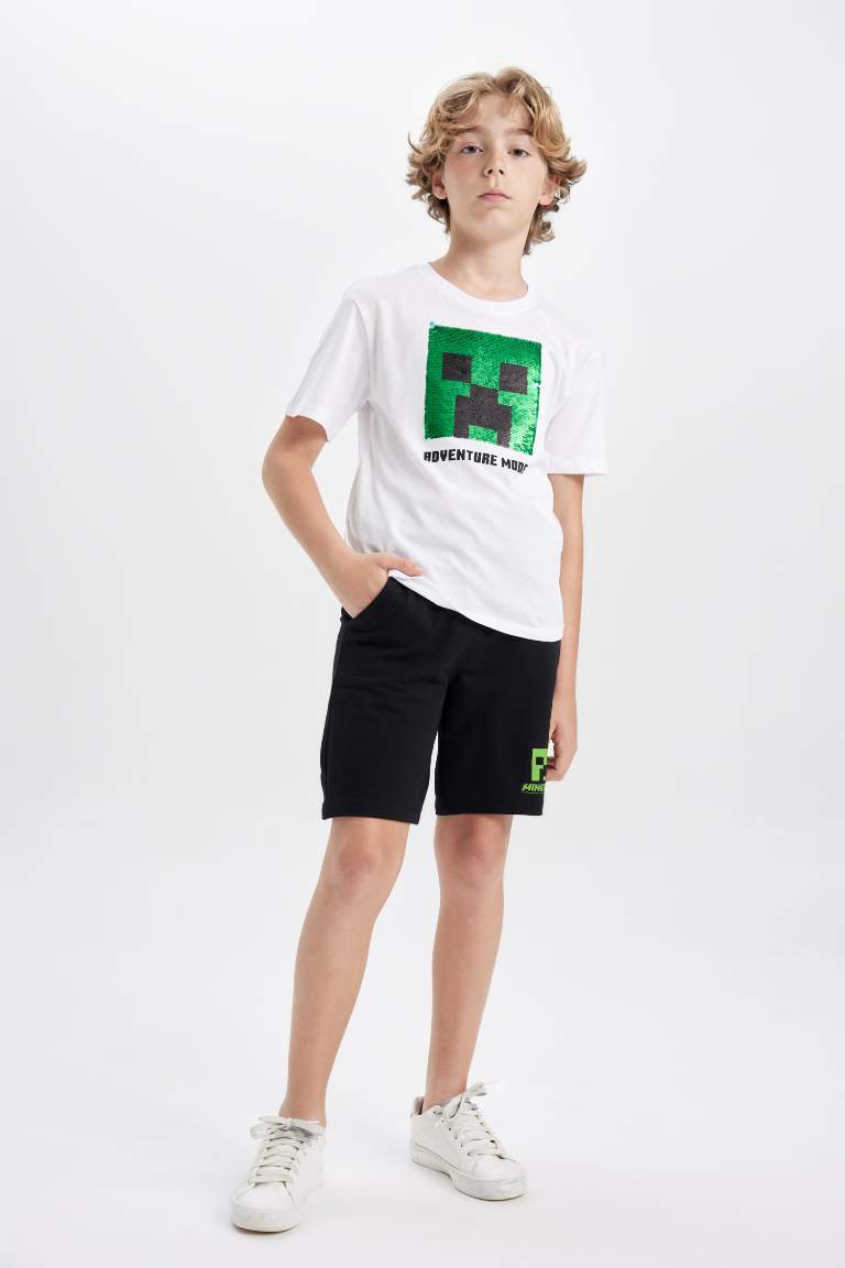 Boy Minecraft Short Sleeve T-Shirt Shorts 2 Piece Set