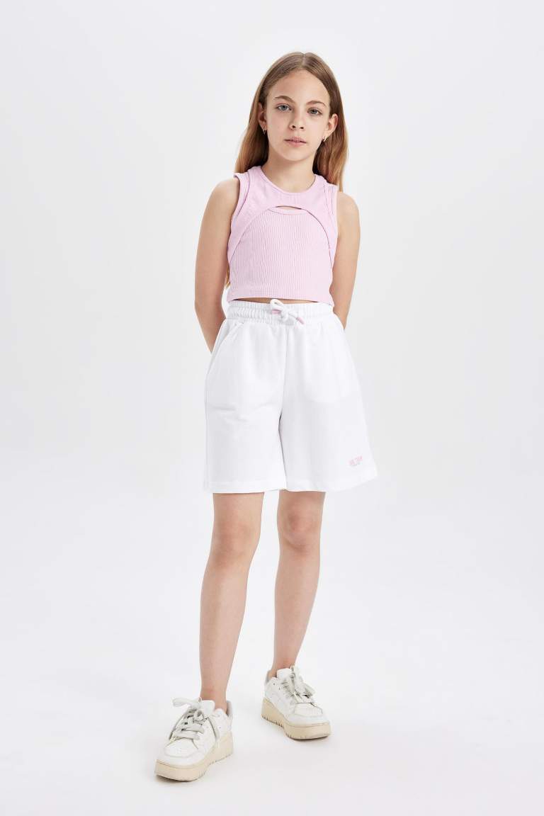 Short Tissu Sweat Fin pour Fille