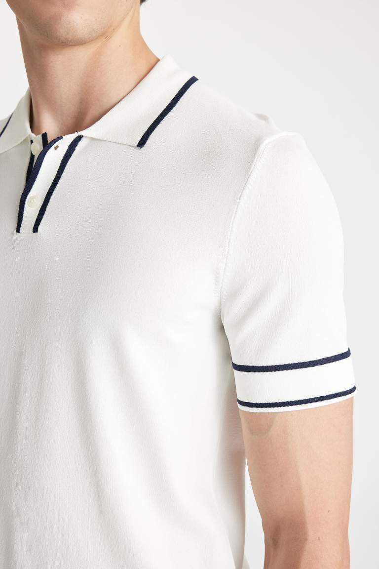 Slim Fit Polo Collar Knitwear Polo T-Shirt