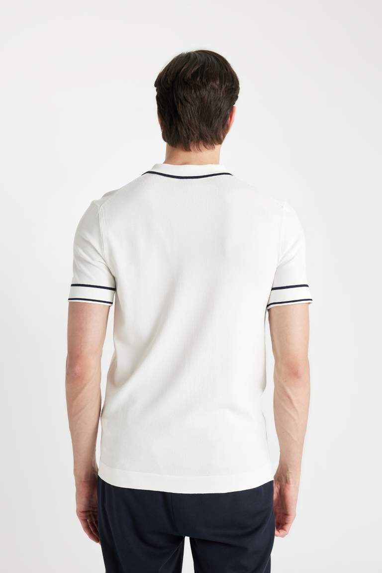 Slim Fit Polo Collar Knitwear Polo T-Shirt