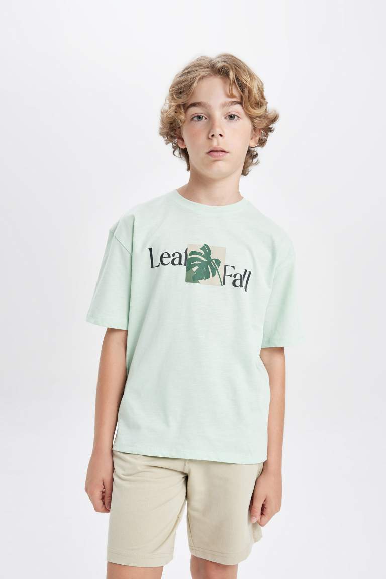 Boy Oversize Fit Crew Neck Printed T-Shirt