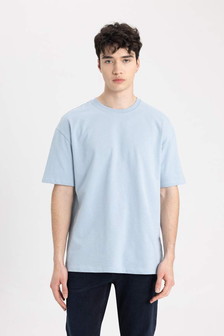 Boxy Fit Crew Neck Basic T-Shirt