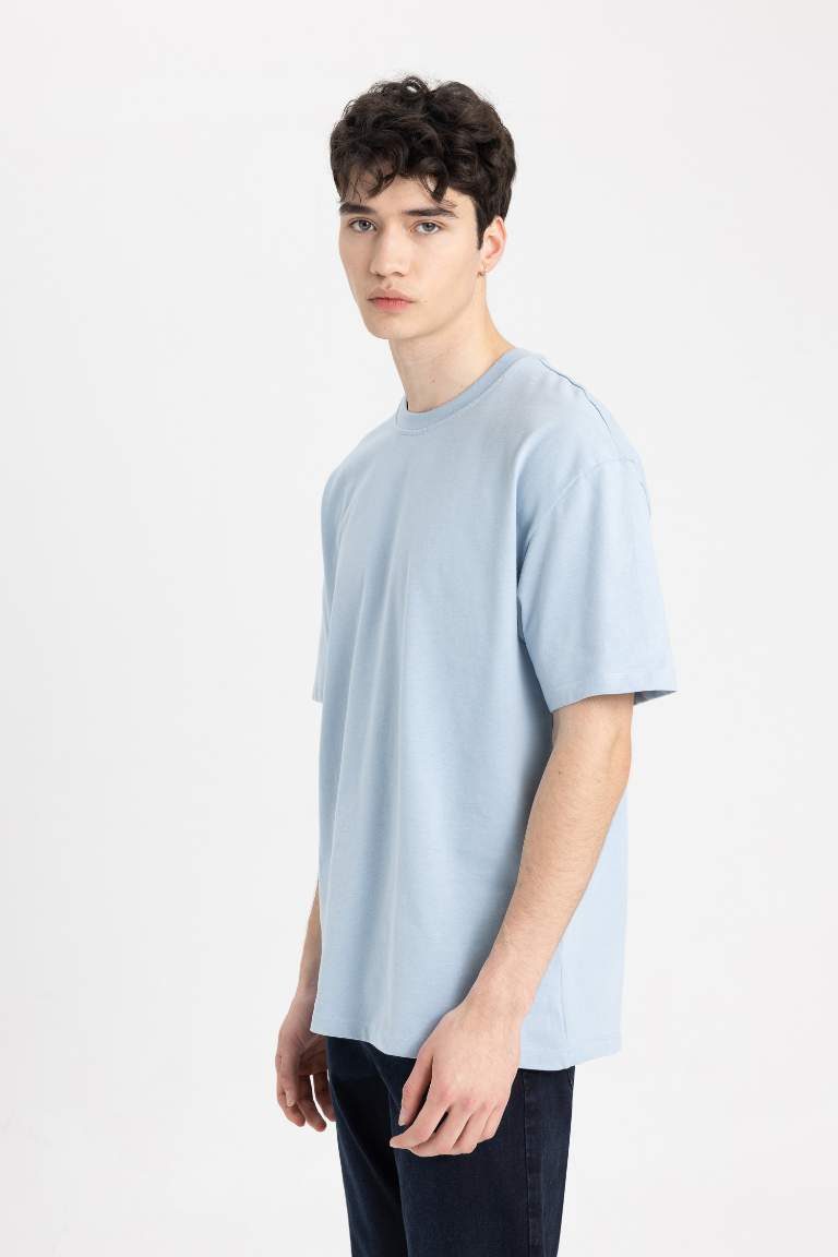 Boxy Fit Crew Neck Basic T-Shirt