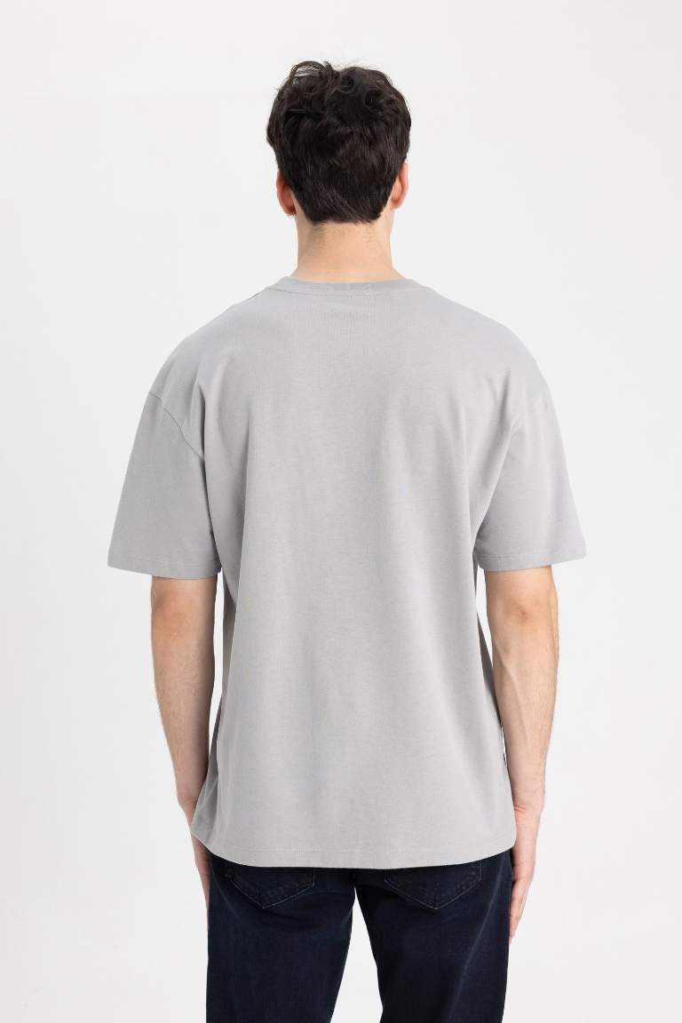 Boxy Fit Crew Neck Short Sleeve Basic T-Shirt