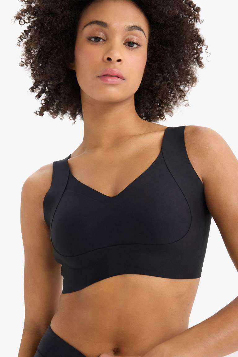 DeFactoFit V Neck Heavy Fabric Sports Bra