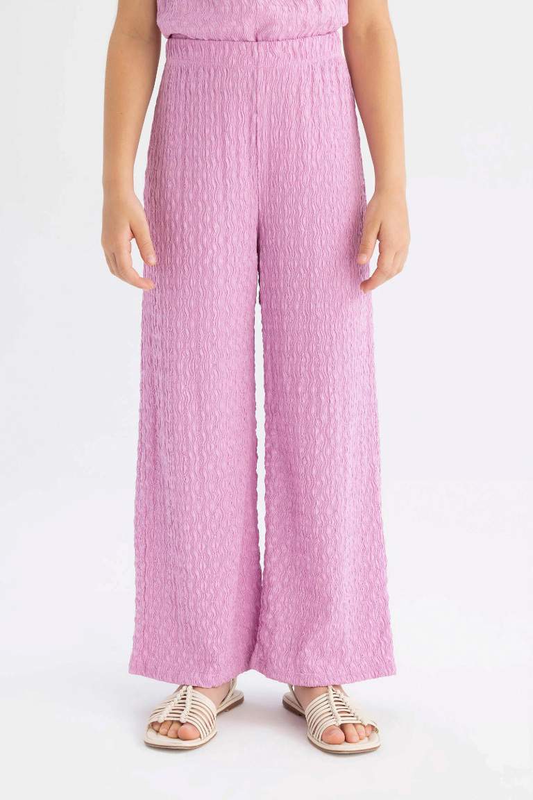 Kız Çocuk Wide Leg Geniş Bol Paça Bürümcük Pantolon
