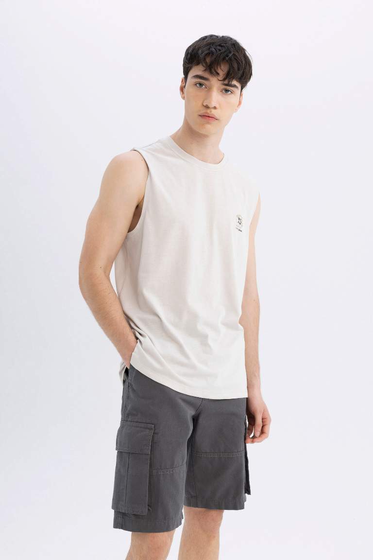 Cargo Fit Gabardine Regular Hem Bermuda