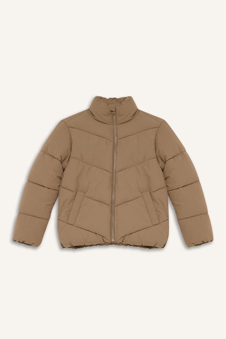 Girl Water Repellent Fleece Lined Puffer Jacket