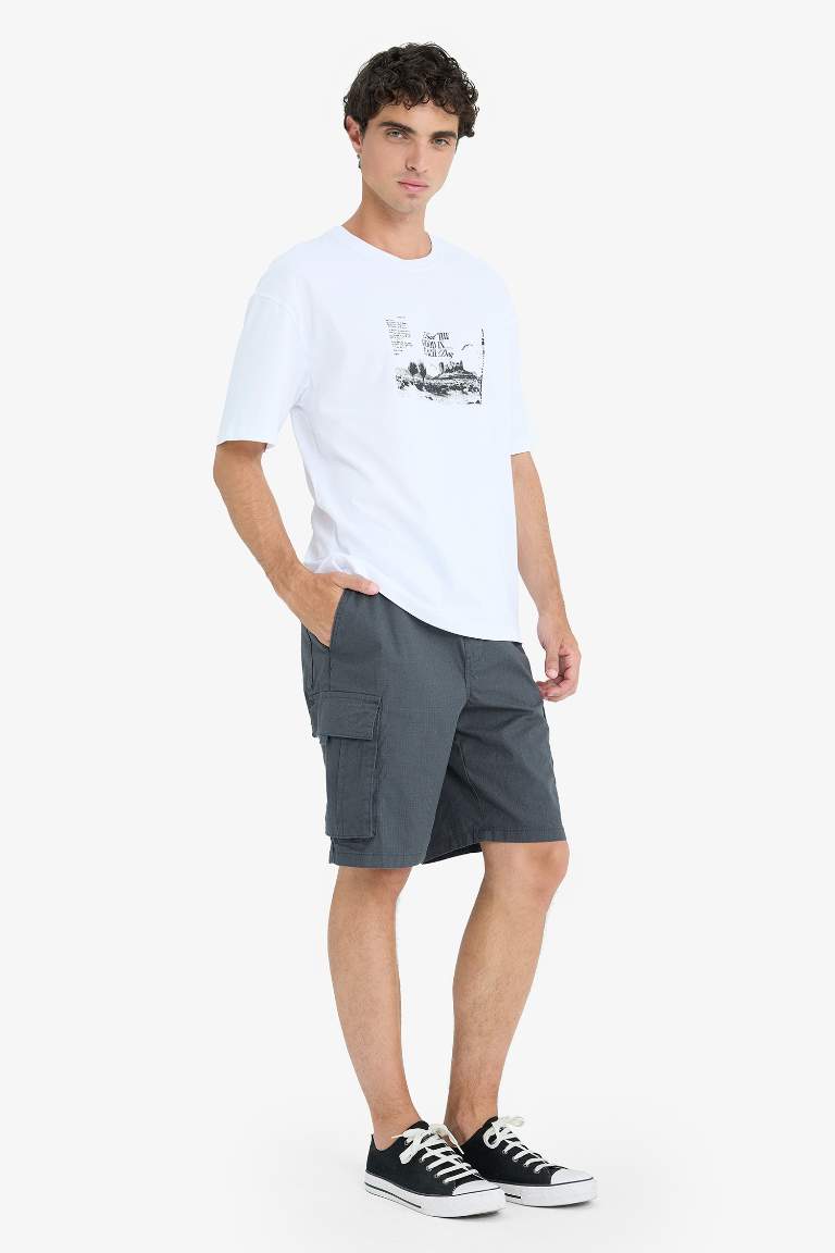 Kargo Fit Gabardin Bermuda Şort