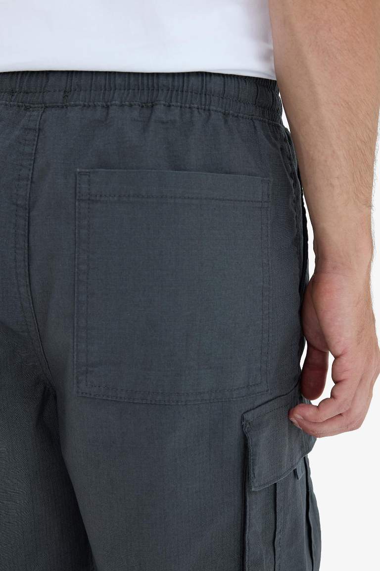 Kargo Fit Gabardin Bermuda Şort