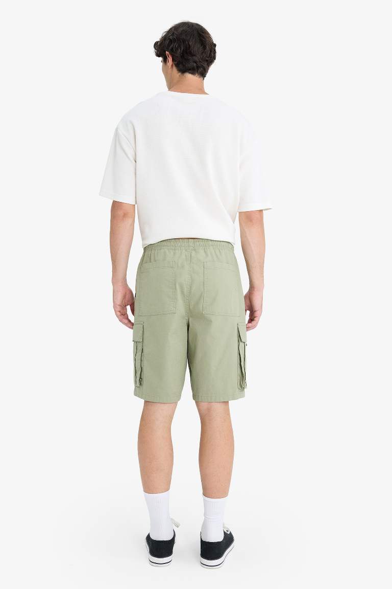 Kargo Fit Gabardin Bermuda Şort