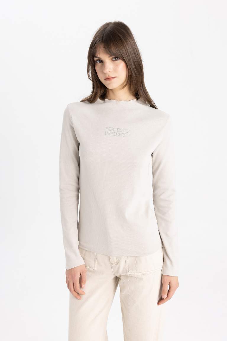 Crew Neck Basic Plain Long Sleeve T-Shirt Tunic