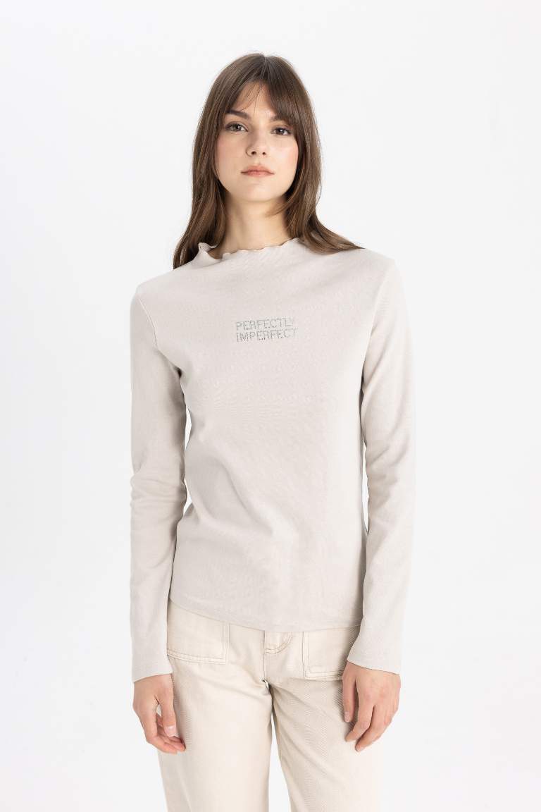 Crew Neck Basic Plain Long Sleeve T-Shirt Tunic